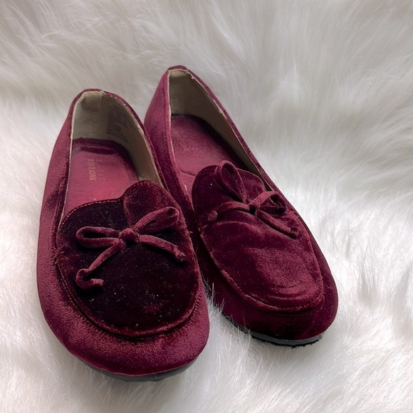 Basic Editions Shoes - Basic Editions Wine Addison flat slip-on shoes, Women size 8.5